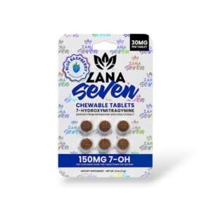 Zana Seven 7- Hydroxymitragynine Chewable Tablets Blue Raspberry 30mg